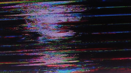 Glitch camera effect. Retro VHS background. Old video template. No signal. Static TV noise, bad TV signal