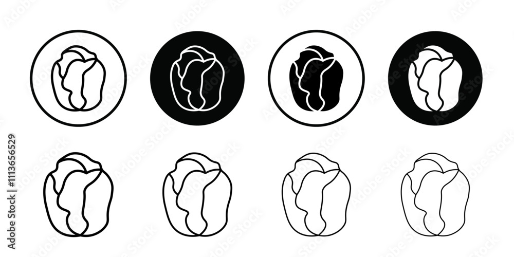 Aufkleber Brussels sprouts Cabbage icon Outline vector for web ui