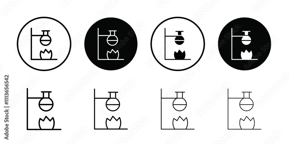 Poster burner boiling chemical icon Outline vector for web ui