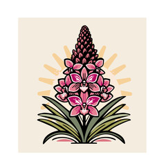 Pyramidal Orchid, vector drawing