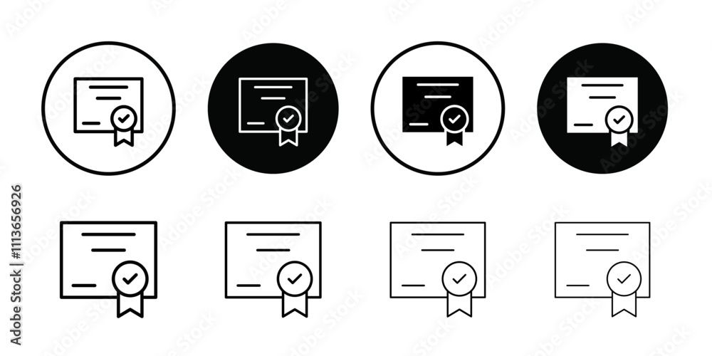 Poster certificate icon outline vector for web ui