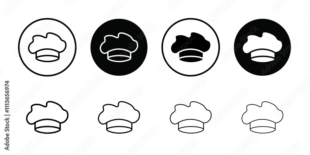 Poster Chef hat icon Outline vector for web ui