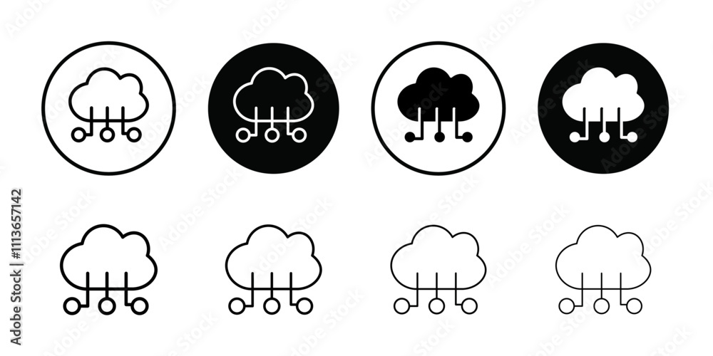 Poster cloud marketing icon outline vector for web ui