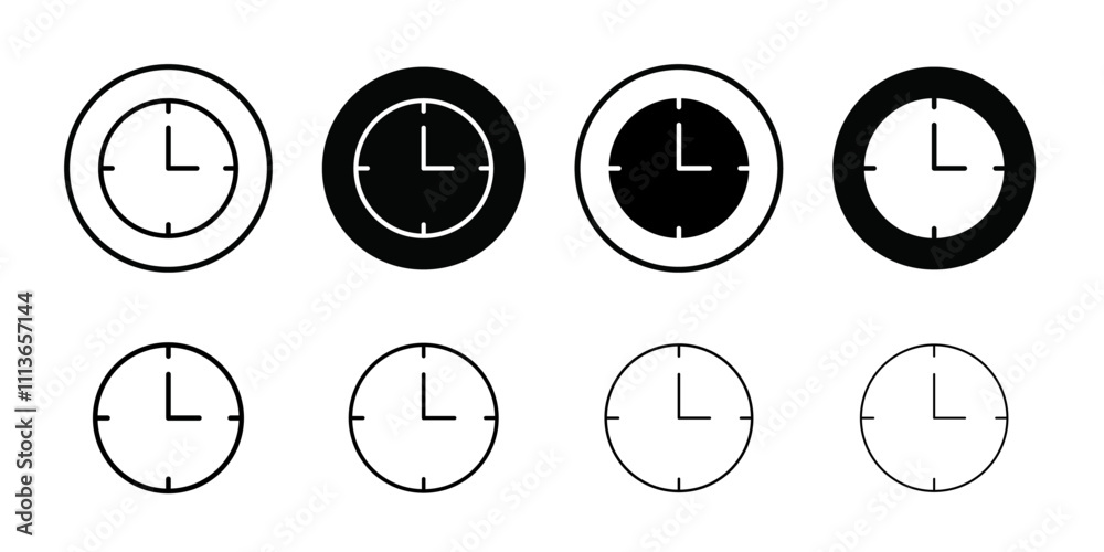 Aufkleber clock icon outline vector for web ui