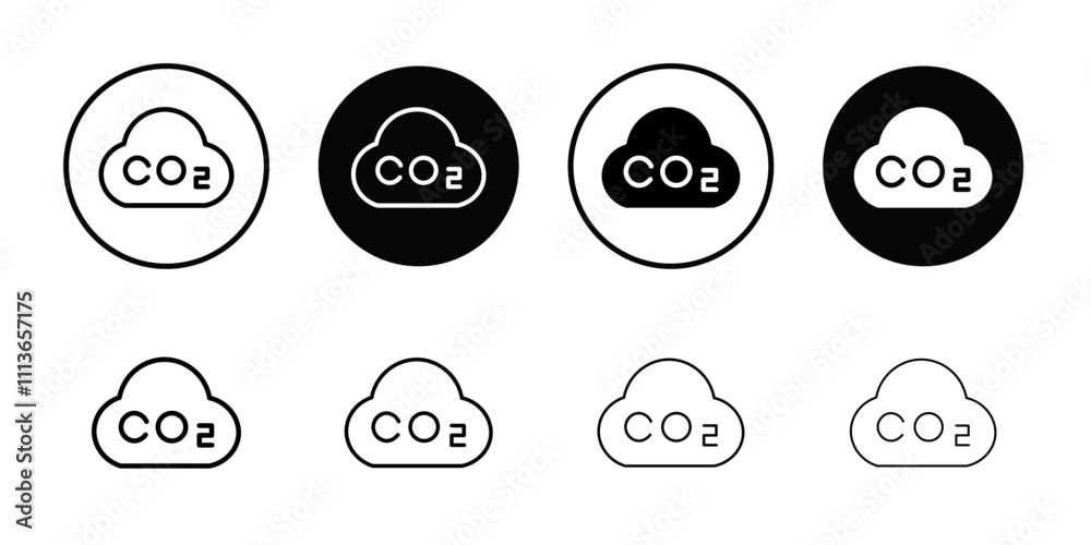 Poster co2 gas carbon dioxide icon outline vector for web ui