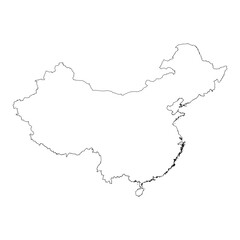 China blank outline map