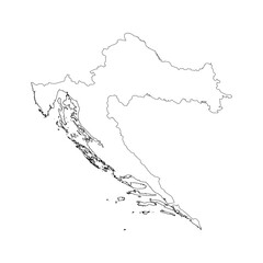 Croatia blank outline map