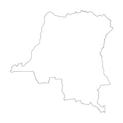 DR Congo blank outline map