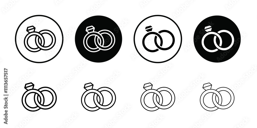 Poster couple ring icon outline vector for web ui