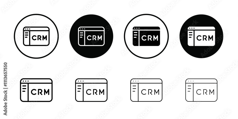 Aufkleber crm icon Outline vector for web ui