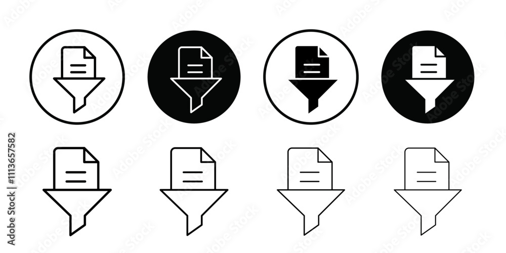 Poster Data filtering icon Outline vector for web ui
