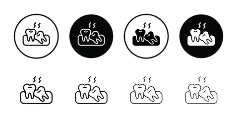 Crooked teeth icon Outline vector for web ui