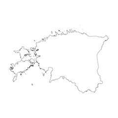 Estonia blank outline map