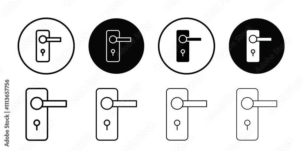 Poster Door knob icon Outline vector for web ui