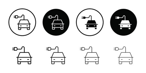 Electric vehicle icon Outline vector for web ui