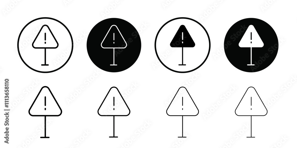 Aufkleber Exclamation danger icon Outline vector for web ui