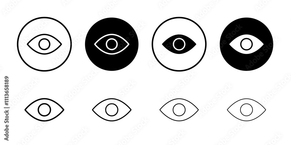 Poster eye icon outline vector for web ui