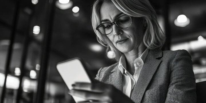 Busy Woman Reading on Phone