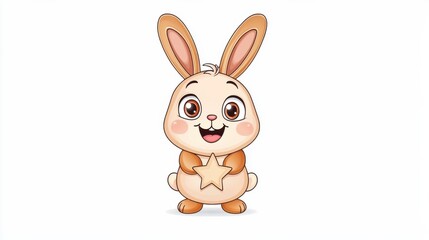 Obraz premium Cute Cartoon Rabbit Character