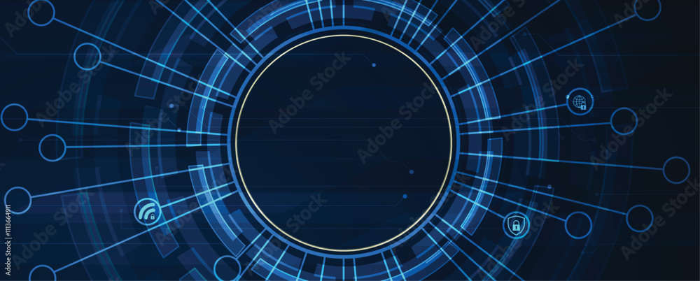 Poster abstract futuristic technology concept network background. vector art.