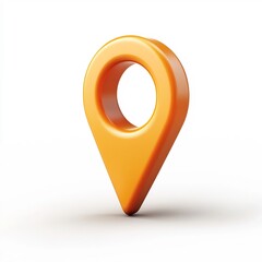 3D Cartoon-style Matte Location Pin with Delivery Icon on Minimal White Background