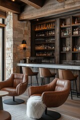 Luxury Mountain Ski Lounge with Rustic Barn Wood and Modern Decor