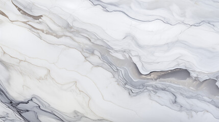 Obraz premium marble texture featuring a blend of soft whites and gentle grays, fluid and elegant. The surface showcases swirling patterns and subtle veining. For backgrounds, interior design, or artistic projects.