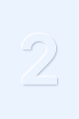 number 2 two on light blue background