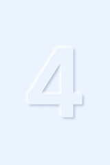 number 4 four on light blue background