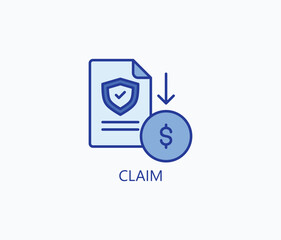 Claim vector, icon or logo sign symbol illustration 