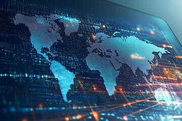 Obraz premium Technology big data.globalization and analytics management