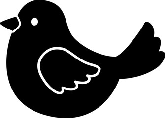 Cute cartoon style bird silhouette icon.
Isolated cute bird vector silhouette.
Transparent background.