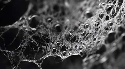 Dew Drops Adorn a Fragile Spiderweb