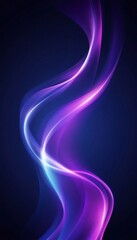 Obraz premium Minimalist Dark Blue and Purple Abstract Digital Art with Smooth Flowing Curves