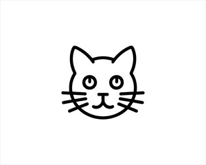 
Minimalist Cat line art logo design icon vector illustration. Animal logotype concept. Cat Outline logo.