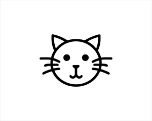 
Minimalist Cat line art logo design icon vector illustration. Animal logotype concept. Cat Outline logo.