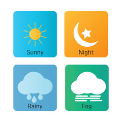 weather icon cartoon elements set
