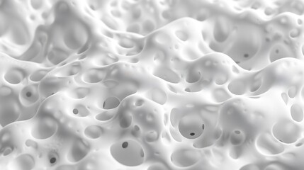 Detailed Close Up of White Foam Texture with Solid Background