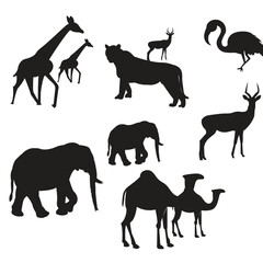 Animal silhouette unicorn black stone
