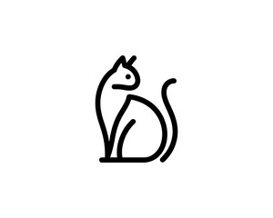 
Minimalist Cat line art logo design icon vector illustration. Animal logotype concept. Cat Outline logo.