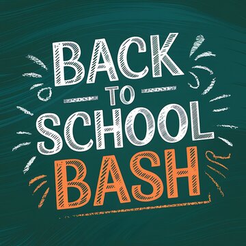Back To School Bash Chalkboard Announcement