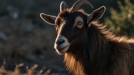 Goat in Green Pasture