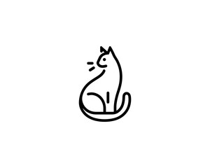 
Minimalist Cat line art logo design icon vector illustration. Animal logotype concept. Cat Outline logo.