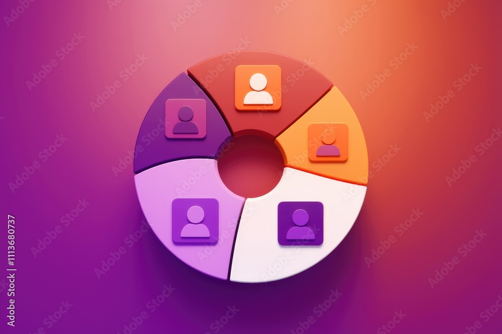 Poster A colorful pie chart with user icons representing different segments