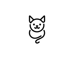 
Minimalist Cat line art logo design icon vector illustration. Animal logotype concept. Cat Outline logo.