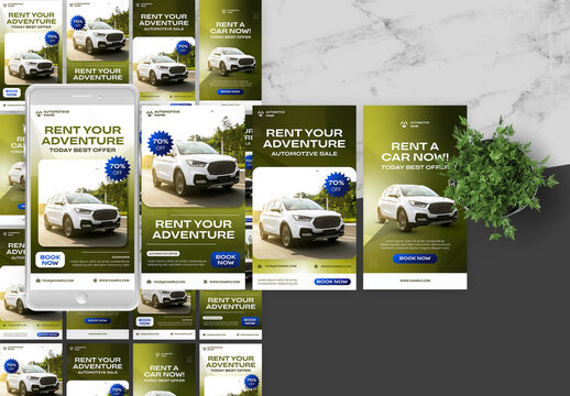 Green And White Automotive Social Media Story