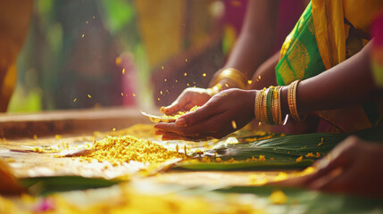 Obraz premium Pongal is a harvest festival in India. agriculture in India