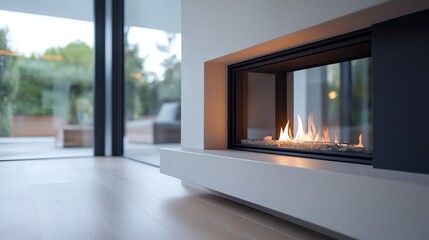 A babyproofed fireplace with a soft barrier