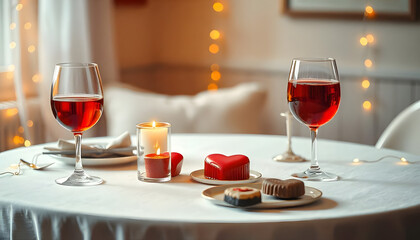 Naklejka premium Romantic Candle Light Dinner image