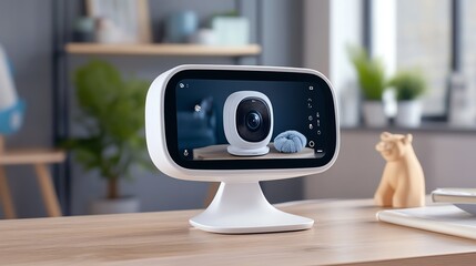 A babysafe monitor showing live video feed